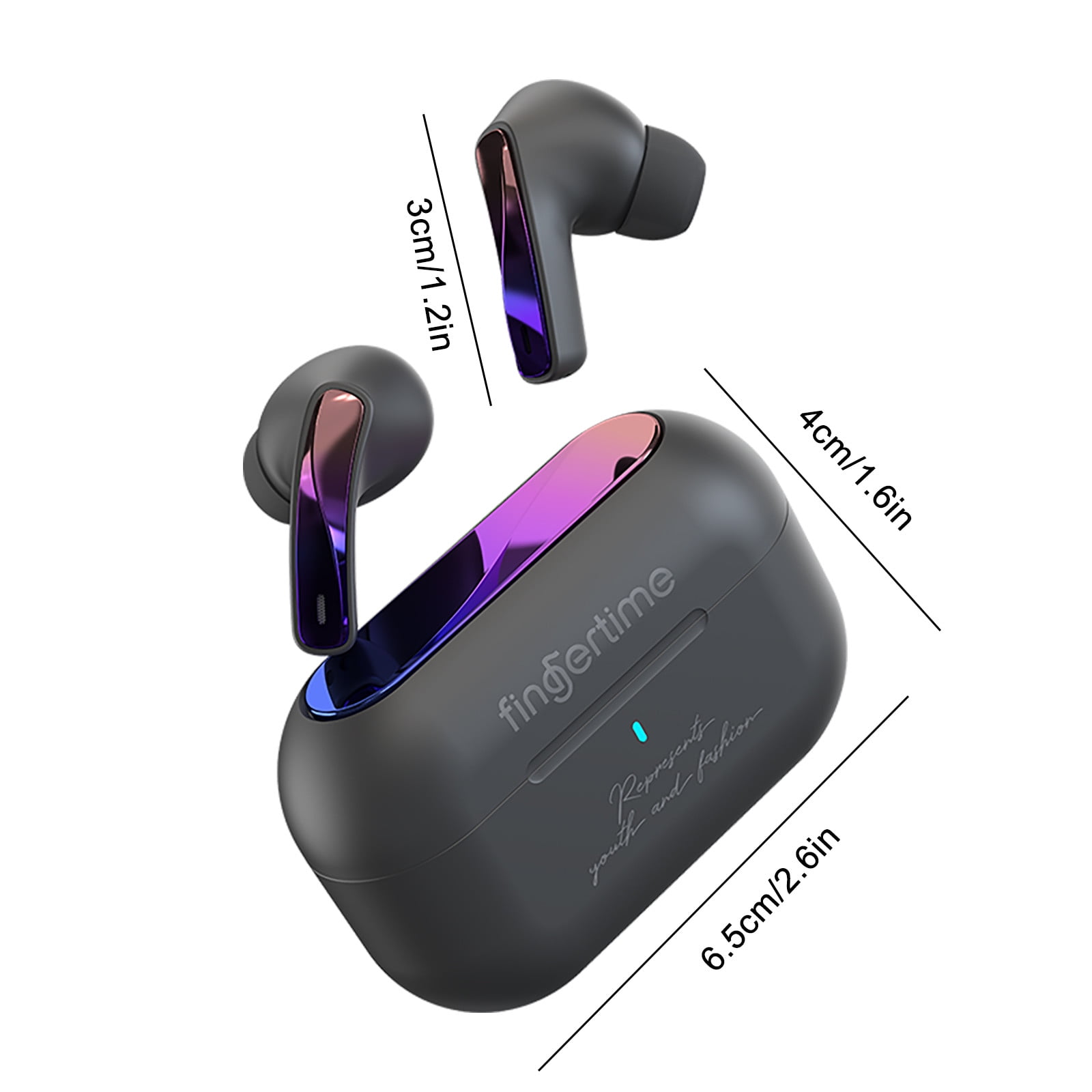Go Air Pop True Wireless Bluetooth Earbuds & Charging Case - Black, Dual Connect, IPX4 Sweat Resistance, Bluetooth 5 Connection, 3 EQ Sound Settings Signature, Balanced, Bass Boost