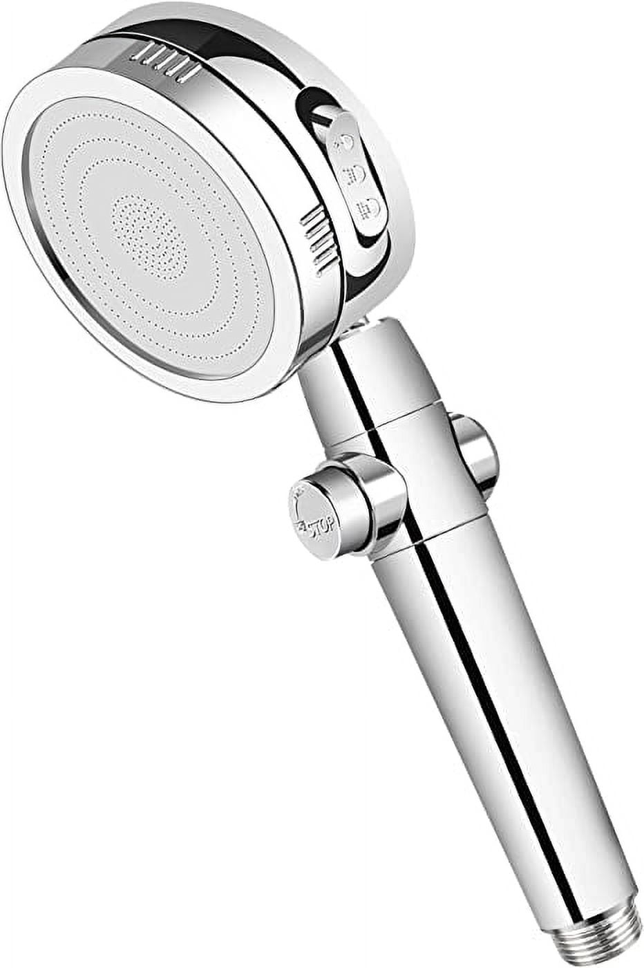 Deal High Pressure 3-Setting Handheld Shower Head with ON/Off Full Shutoff Push Button and Switch to Control Flow,360 Degree Rotating Water-Saving Filtered Shower Head