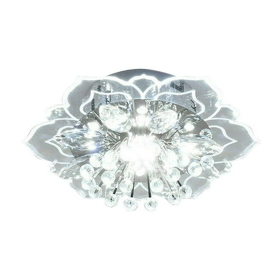 Modern Led Flower Crystal Ceiling Chandelier 9W Lamp Home DecorDecor Light (White)