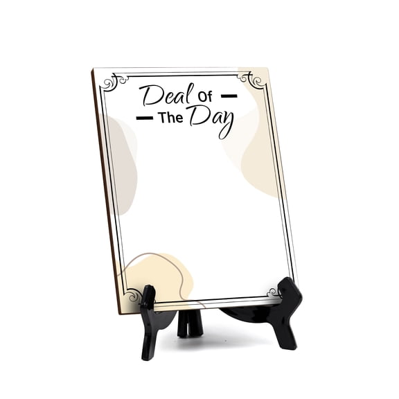 Deal Of The Day 6x8 Dry Wipe Table Sign Easy Installation | Restaurant & Bar | Perfect To Clearly Direct Customers & Advertise Specials | No Pen Included