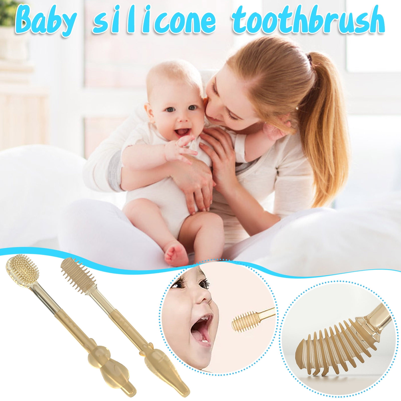 Baby silicone toothbrush discount