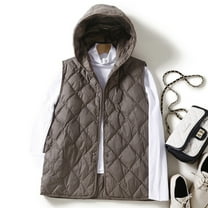 Deal of the Week Ofreoo Fashion Women Comfortable Casual Button Put Together Solid Color Sleeveless Hooded Casual Outwear Tops Fall Outfits for Women 2024