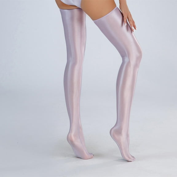 Deal of the Week Ofreoo Fashion Women Solid Color Bright And Glossy Leggings Conjoined Body High Elasticity Silk Stockings Compression Stockings for Women
