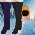 thumbnail image 1 of Deal of the Week Ofreoo Women's 2 Pairs High Fuzzy Socks Over Knee Winter Leg Warmers Plush Slipper Socks For Women Christmas Home Sleeping Socks for Women, 1 of 3