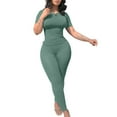 thumbnail image 1 of Oversized Tshirts for Women Women's 2 Piece Outfits Matching Knit Sweater Sets Pullover Tops and High Waisted Pants Tracksuit Sweatsuit Ndbuld Green M, 1 of 6