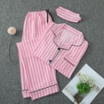thumbnail image 1 of Deal of The Week Women's Pajama Set – Long Sleeve Button Down Postpartum Lounge Sets Women's Causual Homewear Pajamas Sets Stripe Pajama Nightwear Sleepwear 3PC Sets,Pink,2XL, 1 of 9