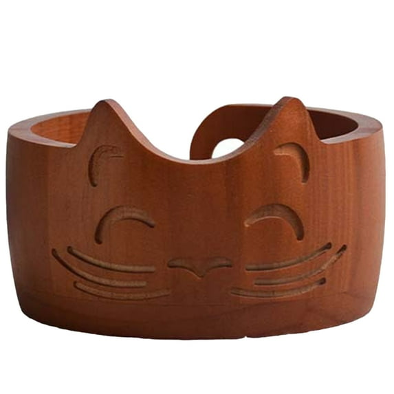 Deal! Wooden Yarn Bowl Knitting Yarn Bowl Cat Shaped For Crochet Lovers Decor Supplies (Vintage)
