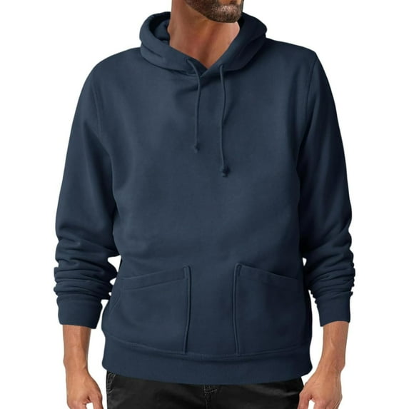 Deal of The Week Hoodie Men Hoodies for Men Men's Hoodie Stylish And Personalized Casual Pocket Top Solid Color Men's Hoodie,Navy,XXL