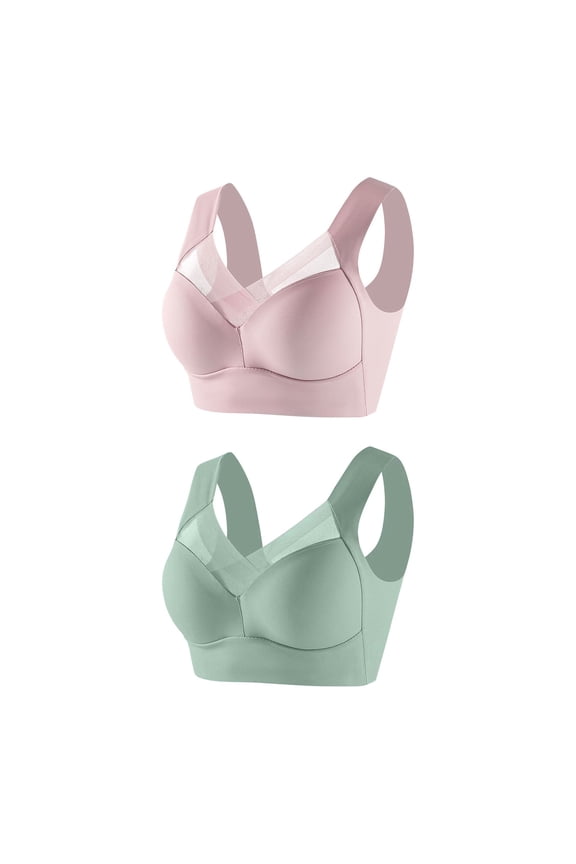 2PC Zenchic Bra - Seamless Sexy Push up Wireless Bra,Lysine Charm Bras,Zen Chic Bra,Ice Silk Bra,Posture Correcting Bra