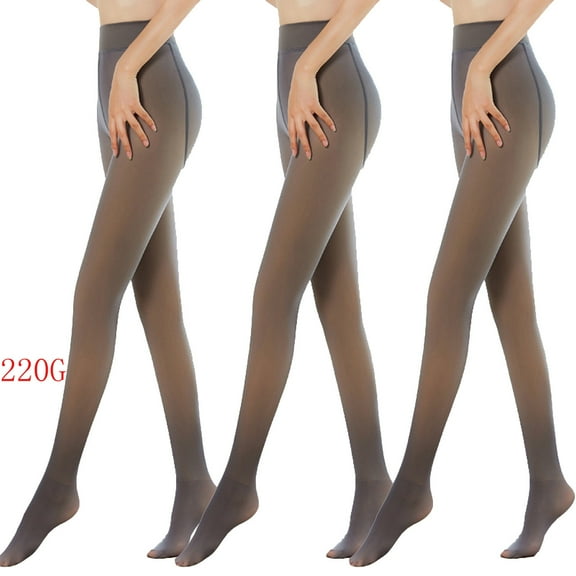 Deal of the Week Ofreoo Fashion Women Fake Translucent Warm Fleece Pantyhose Solid Coffee Womens Socks
