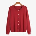 thumbnail image 1 of Deal of the Week Ofreoo Womens Solid Round Neck Sweater Jacket Cardigan Round Neck Sweater Fall Clothes for Women 2024, 1 of 9