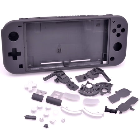 Deal4GO FULL Housing Shell Case kit Backplate w/ ZR ZL ABXY LR D-Pad Shoulder Buttons Plastic Brackets replacement for Nintendo Switch Lite (Grey)