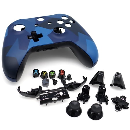 Deal4GO FULL Housing Shell w/ Buttons Trigger Bumper Thumbsticks set replacement for Xbox one Slim wireless controller Midnight Forces II Edition