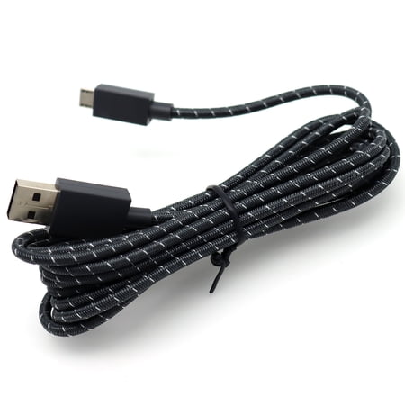 Deal4GO official USB to Micro 2.7m Charging Cable replacement for Xbox ONE Elite Wireless Controller, PS4 Controller Braided Charger cord (White)