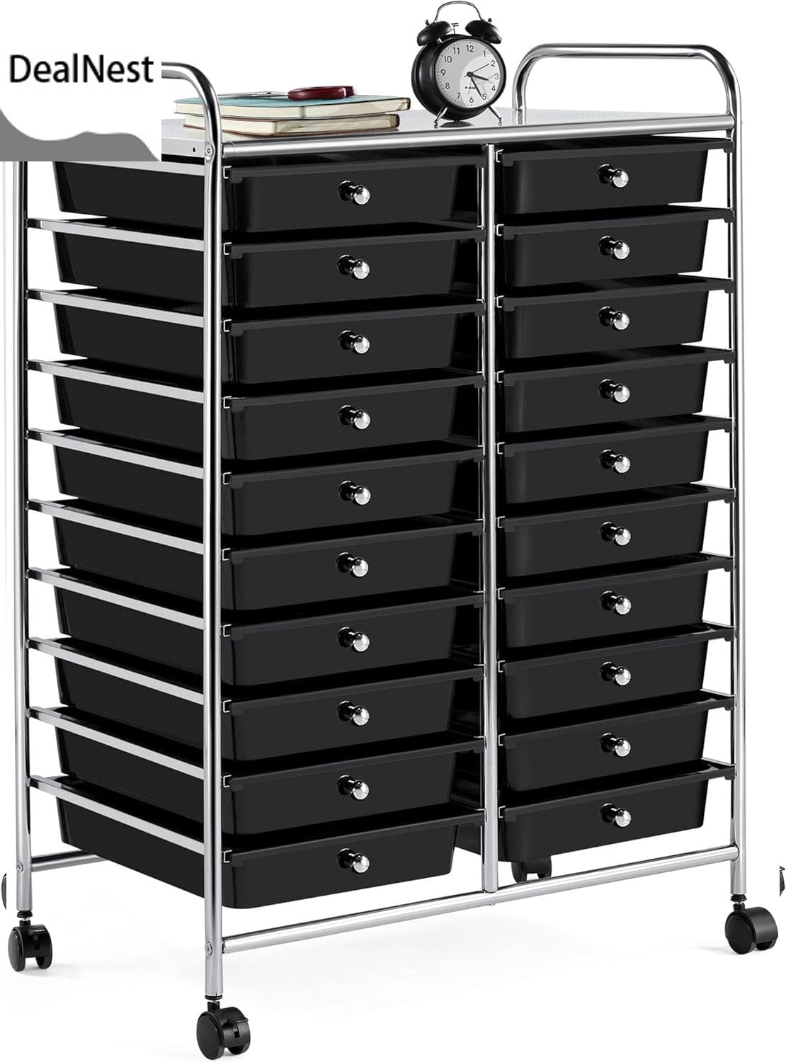 Costway 15 Drawer Rolling Storage Cart, Multicolored Organizer For Crafts, Art Supplies, Office, School