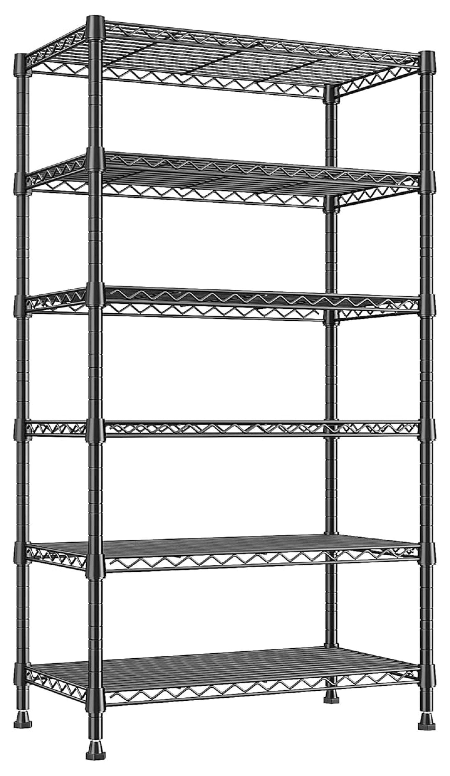 DealNest 6-Tier Metal Shelving Unit Storage Shelves, Sturdy Wire