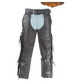 thumbnail image 1 of Dealer Leather C337-RC-3XL Mens Motorcycle Chaps with Braid & Fringe - 3XL, 1 of 1