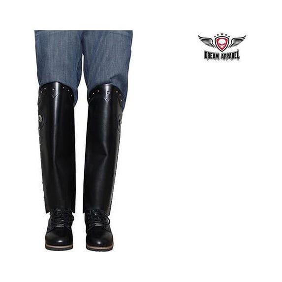 Dealer Leather C353-K-XL Leggings with Zipper & Studs for Mens, Black - Extra Large