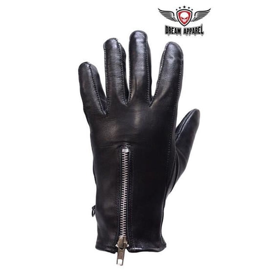 Dealer Leather GL2081-L Womens Full Finger Gloves with Zipper - Large