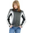 thumbnail image 1 of Dealer Leather LJ236-SS-S Womens Leather Jacket with Zip Out Lining & Gray & White Stripes - Small, 1 of 1