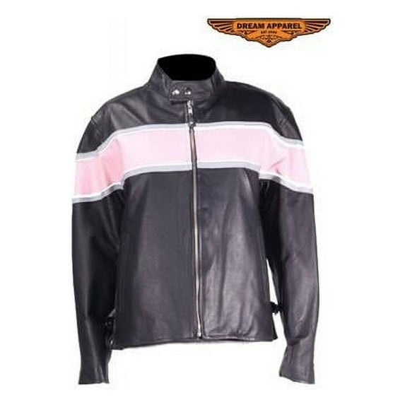 Dealer Leather LJ238-SS-M Womens Leather Racer Jacket - Medium