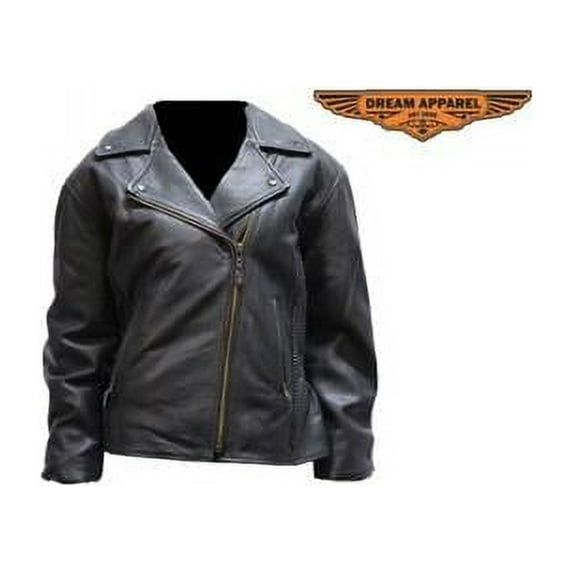 Dealer Leather LJ710-01-L Womens Motorcycle Jacket - Large