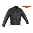 thumbnail image 1 of Dealer Leather MJ711-09K-44 Mens Racer Jacket with Zippered Cuffs - Size 44, 1 of 7
