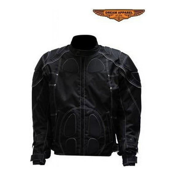 Dealer Leather Mens Motorcycle Jacket with Mesh & Nylon Material - Medium
