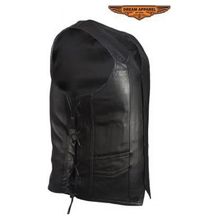Dealer Leather MV301-01-3XL Mens Leather Vest with Braid 3XL