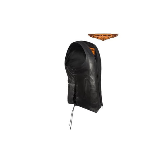 Dealer Leather MV310-SS-54 Mens Plain Leather Motorcycle Vest - Size 54