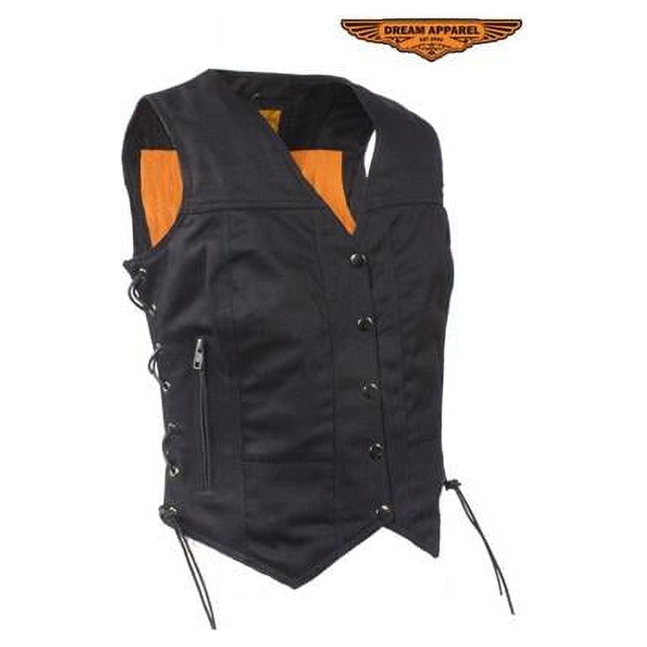 Dealer Leather N LV310 BD 5XL Womens Black Denim Motorcycle Vest