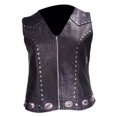 thumbnail image 1 of Dealer Leather N-LV8505-11-2XL Womens Studded Vest with Zipper & Conchos - 2XL, 1 of 1
