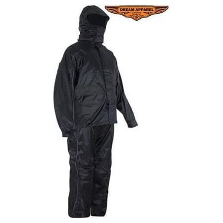 Dealer Leather Black Rain Suit with Zippered Side Seams - 3XL - 2 Piece