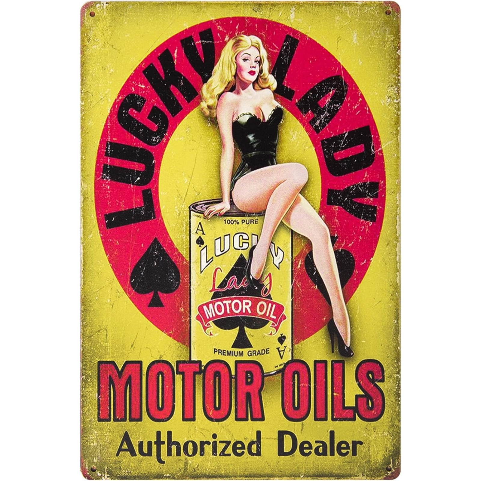 P-47 Eye Candy – Pin-Up Girl Targa in metallo vintage in latta 20,3 x 30,5 cm