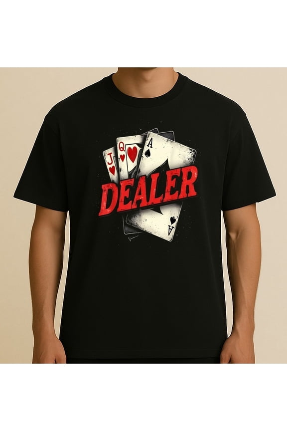 Dealer Playing Cards Poker Casino T-Shirt S-4XL
