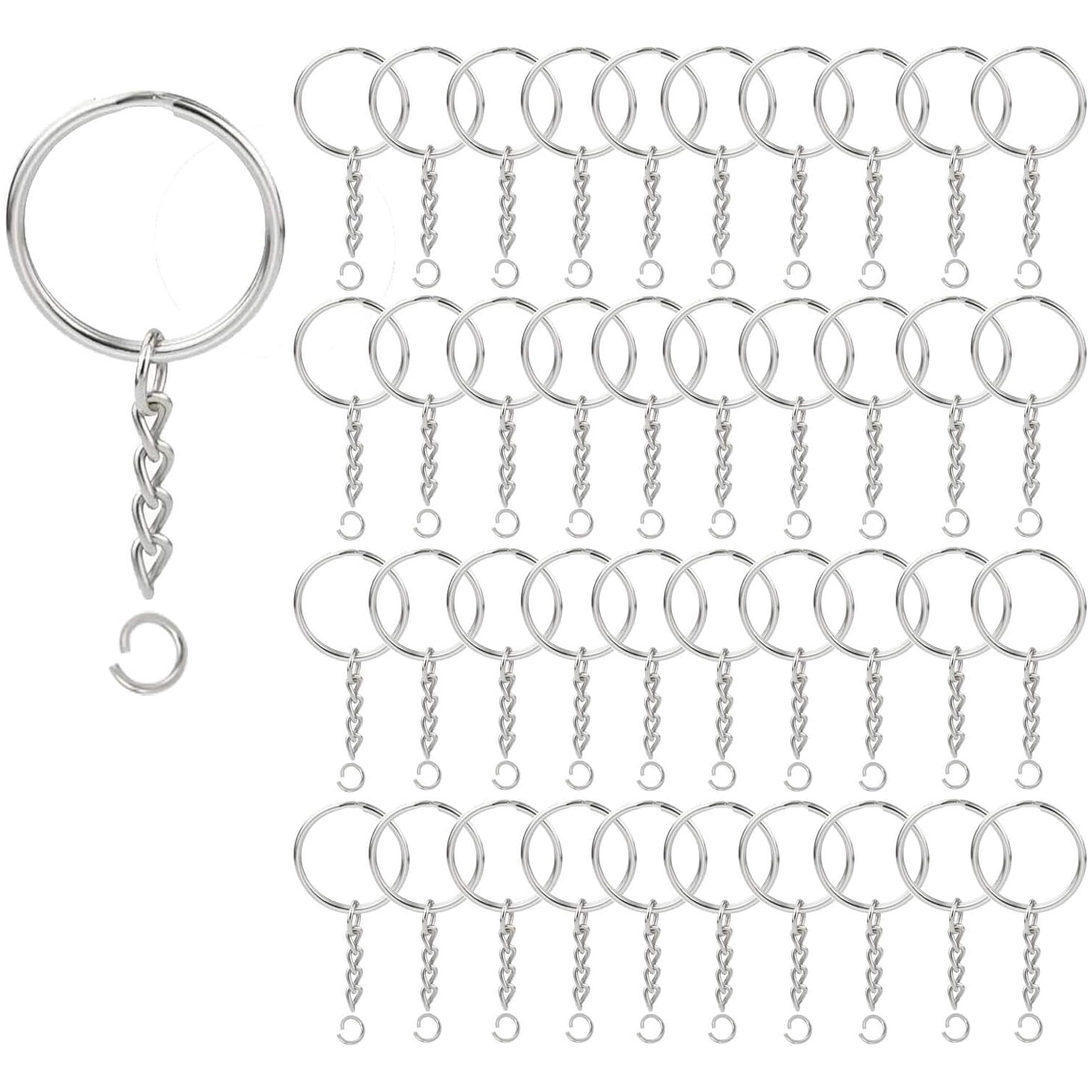 Key Chain Rings Cheapest DEALLY, Stainless Steel Keychain Rings, 1 Inch, Silver - Walmart.com