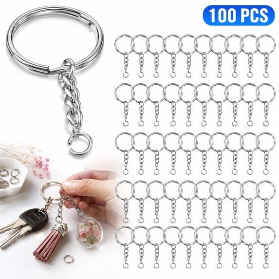 Metel Rigs DEALLY, Stainless Steel Keychain Rings, 1 Inch, Silver - Walmart.com