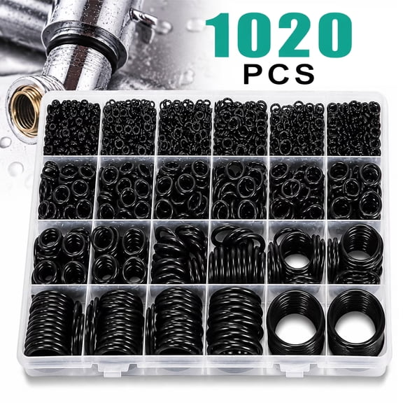 Deally 1020 Pcs O Ring Kit 20 Size Nitrile Rubber O Ring Assortment Set for Car Auto Vehicle Repair Faucet Plumbing Air or Gas Sealing Connections Resist Oil and Heat