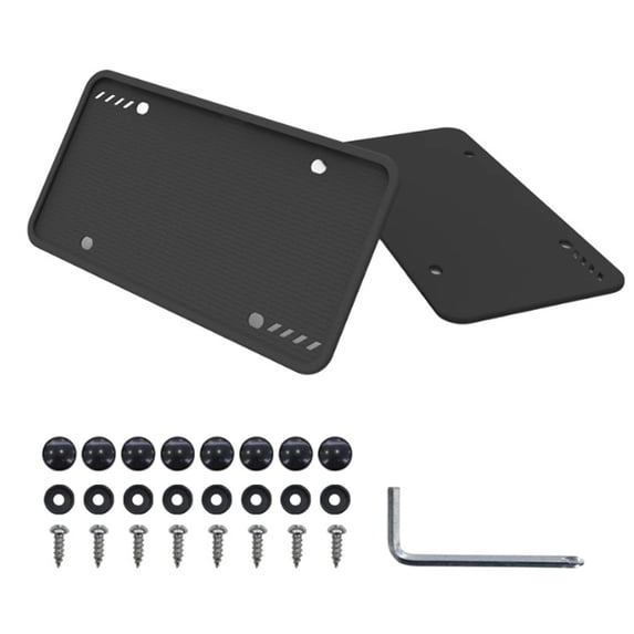 Deally 2 Pack Silicone License Plate Frames,12.2” x 6.3” Black License ...