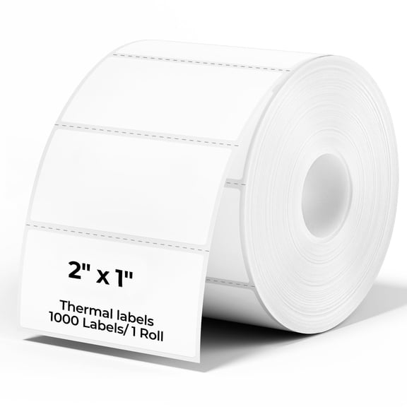 Deally 2x1 In Thermal Sticker Labels, Address Barcode Self-Adhesive Label Paper for Direct Thermal Printer and Business, Multi-Purpose Shipping Mailing Name Rectangle White Stickers,1000 Sheets/Roll