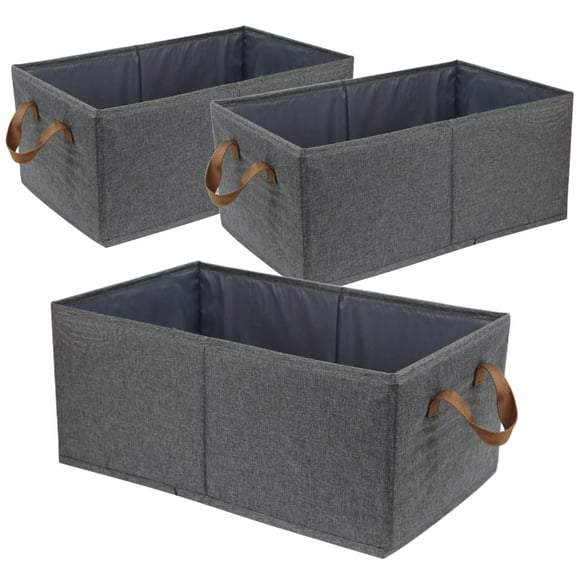 Deally 3 Pack Large Capacity Storage Bins Closet Organizer System, Sturdy Foldable Storage Boxes for Organizing Clothing, Sheets, Toys, Books - Shelf Organizer Shelves Basket Storage Bin