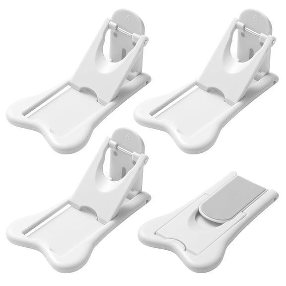 Deally 4 Pack Sliding Door Lock for Child Safety,White Child Proof Locks for Sliding Glass Doors,Windows,Closets,Cabinets,Prevents Children from Accidentally Opening