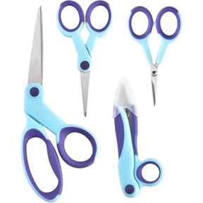 Deally 4-Piece Sewing Scissors Set ,8" Fabric Shears, 5" Embroidery Scissors, 4" Craft Scissors, 5" Thread Snips for Tailoring, Dressmaking, Quilting & Sewing Projects, Blue