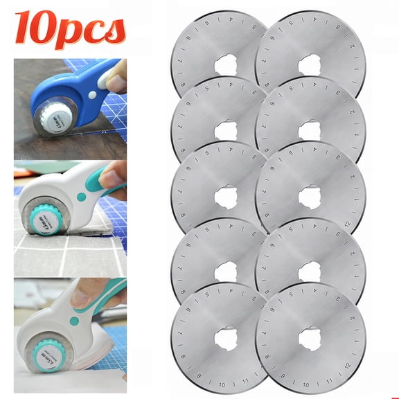 Deally 45mm Rotary Cutter Blades 10 Pack Replacement Blades for Standard Rotary Cutters Sharp Durable for Quilting Sewing Crafting and Scrapbooking