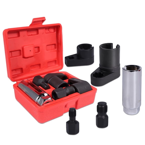 Deally 5 Piece Forged O2 Sensor Socket Set with Thread Chaser for Automotive Oxygen Sensor Removal and Installation