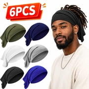 Deally 6 Pcs Spandex Dreadlock Cap - Dreadlock Tube Bands Unisex Men Women Elastic Hair Dreads Head Wraps Headbands for Dreads Accessories, 6 Colors