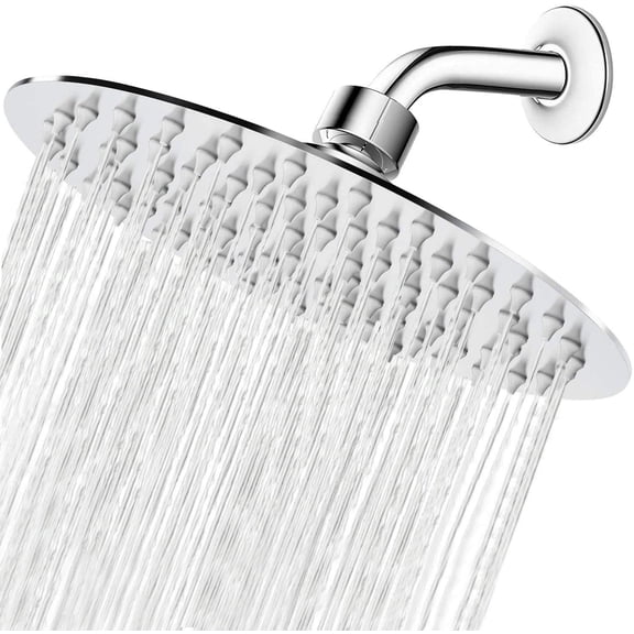 Deally 8 Inch Round Rainfall Shower Head  High Pressure Stainless Steel Waterfall Showerhead with 90 Silicone Nozzles, Ultra-Thin Design, Polished Chrome Finish