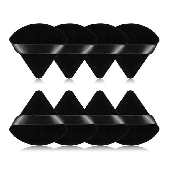 Deally 8 Pcs of Triangular Powder Puff Makeup Sponges – Soft Non-Latex Beauty Blender for Foundation Contouring and Detail Work Black
