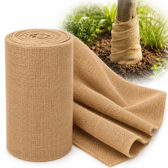 Deally Burlap Roll 19.7" x 9.8ft, Gardening Burlap Roll,Multipurpose Burlap Fabric for Tree Wrap, Weed Barrier, Farmhouse Decor and Crafts