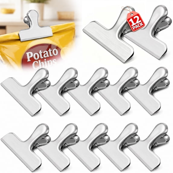 12 Pack Magnetic Chip Clips Bag Clips Food Bag Clips for Food Packages ...